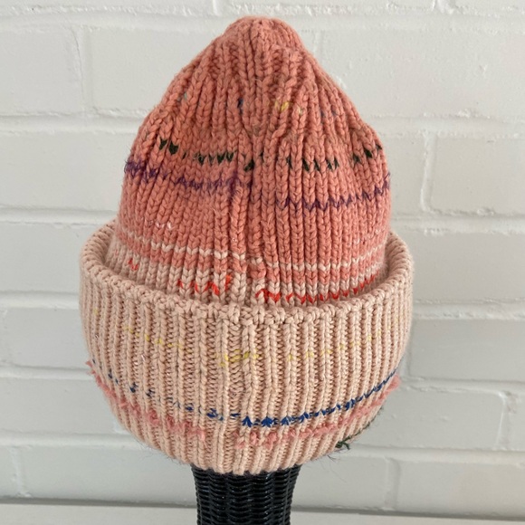 new with tags pinkish anthropologie knit ski winter hat with translucent sequins - Picture 2 of 8